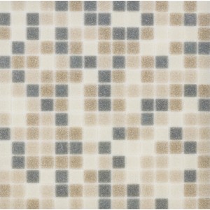 Glasmosaikmatte in Grau, Braun und Beige, 32,6x32,6 cm. Mosaikfliese für vielseitige Anwendungen.