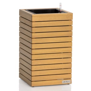 Lechuza Palo High Pflanzgefäß aus Eukalyptusholz, 59 cm hoch, für Innen- und Außenbereich.