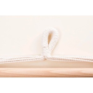 Jet-Line Hängesitz Relax IV in Beige mit Holzaufhängung und Zwei Kissen
