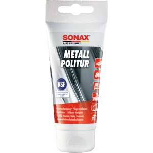 Sonax Metallpolitur 75ml Tube für Chrom, Edelstahl, Aluminium, Kupfer und Messing. Autopflege für Hochglanz.