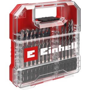 Einhell Bit-Kassette, 40-teilig, schlagfest, für Bohrarbeiten in Holz, Metall und Stein.