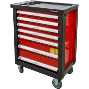 Holzmann Werkstattwagen WW790W mit 7 Schubladen und Werkzeugsortiment.