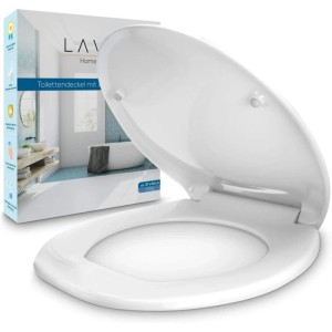 Weißer Lavur WC Sitz aus Duroplast mit Absenkautomatik, universell passend.