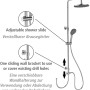 Wenko Duschsystem Watersaving Chrom mit Kopf- und Handbrause, höhenverstellbar.