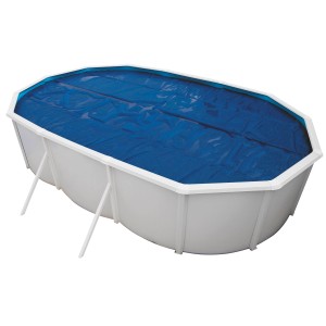 Steinbach Solarplane für Ovalpool, 630x360 cm, blau, zur Poolwasser-Erwärmung.