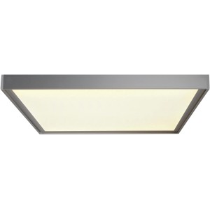 Quadratisches, weißes LED-Panel Panelta von Näve, geeignet für Ein- oder Aufbau, Aluminiumrahmen.