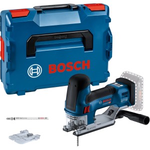 Bosch Professional Akku-Stichsäge GST 18 V-155 SC Solo mit L-Boxx, Zubehör und Akku (optional).