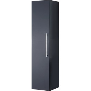 Sanotechnik Bad-Hochschrank, anthrazit, 35 cm breit, mit Tür und Griff. Badmöbel für mehr Stauraum.