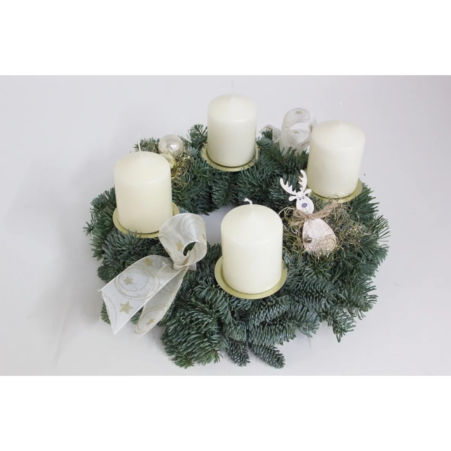 Adventskranz mit 4 Kerze Ø 30 cm Creme kaufen bei OBI
