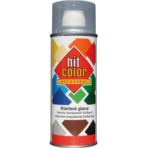 Hitcolor Klarlack glänzend, 400ml Spraydose für Innen- und Außenbereich.