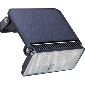 Schwarze LED-Solar Wandleuchte mit PIR Sensor, 8W, 1000 Lumen für den Außenbereich.