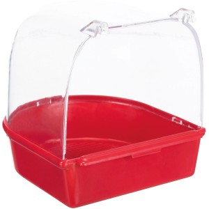Trixie Badehaus, halbrunde Vogelbadewanne aus Kunststoff zum Einhängen in den Vogelkäfig.