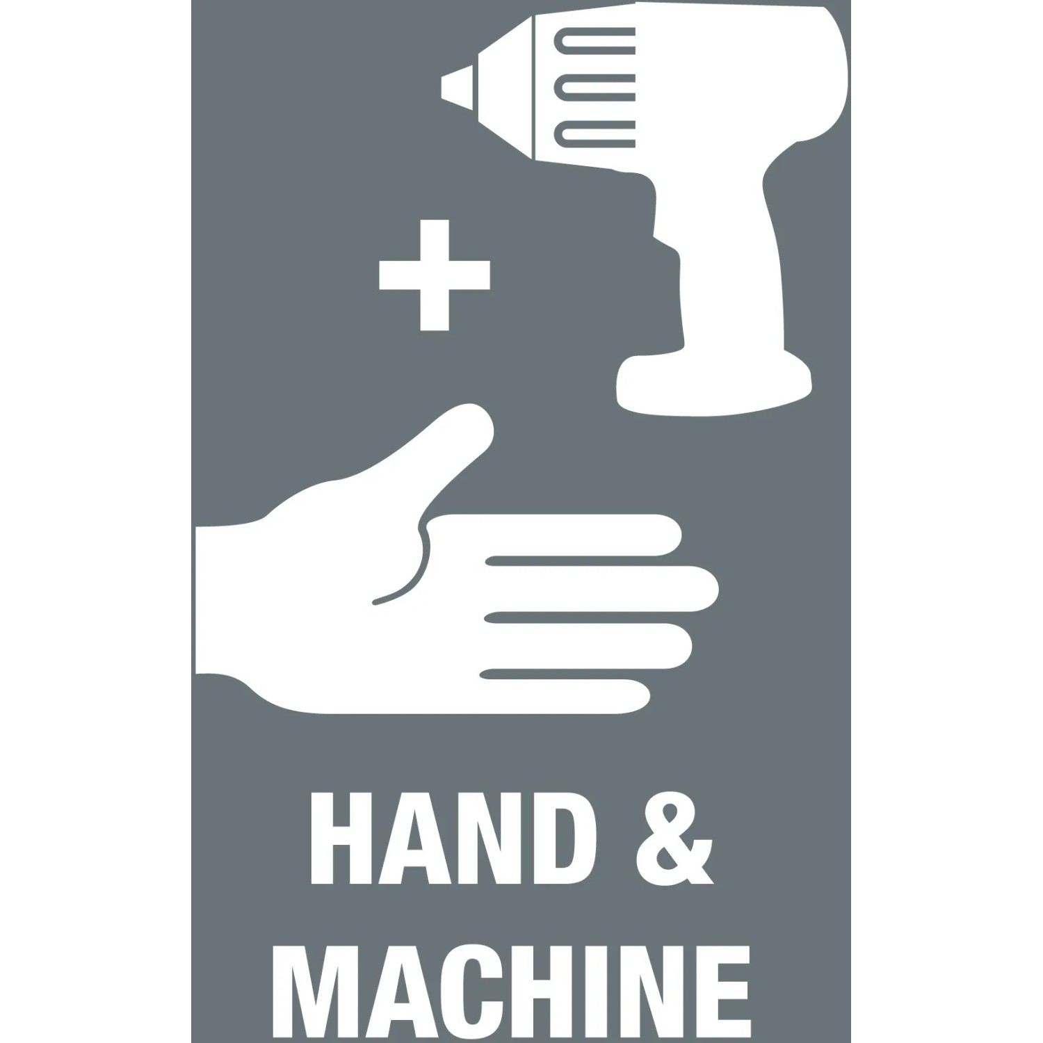 Symbol für Hand- und Maschinenbetrieb der Wera Zyklop Bitnuss, Schlüssel & Abzieher.