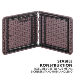 KARAT Klapptisch Gartentisch Saga Wetterfest Höhenverstellbar 120 x 60 cm