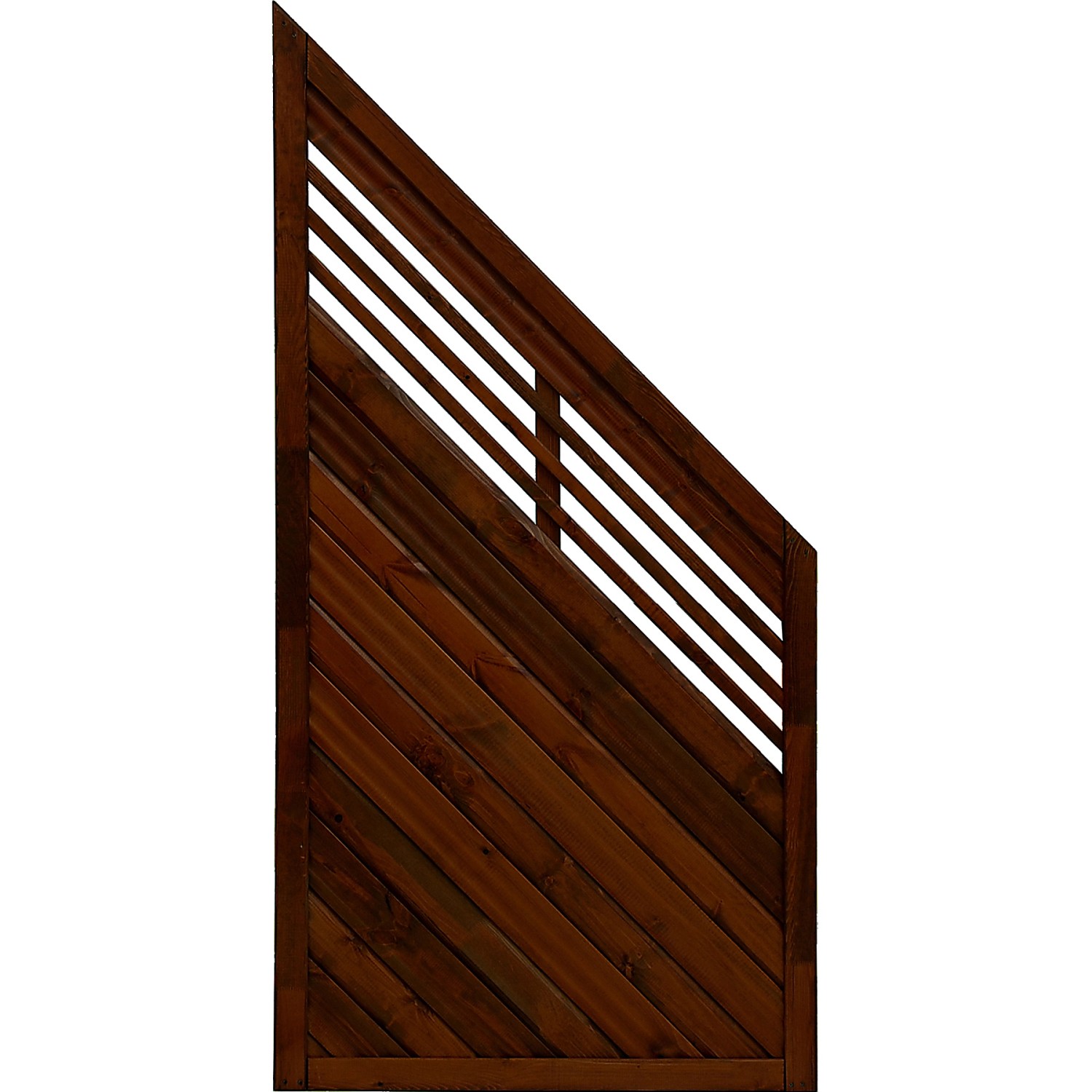 Braunes Sichtschutzzaun-Anschlusselement Nicea, 180/90 x 90 cm, aus lasiertem Kiefernholz.