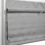Graues Gardinia Easyfix Raffrollo (50x140 cm) am Fenster, stufenweise verstellbar.