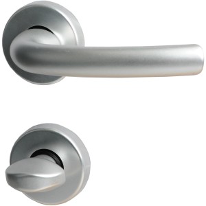Alpertec Rosetten-Garnitur Marcy für Bad/WC-Türen, Alu F1 silber eloxiert.