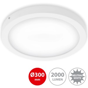 Weiße Briloner LED Decken- und Wandlampe Fire, Ø 30 cm, für Innenräume.
