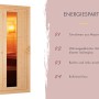 Karibu Saunahaus Arvi 3: Detailaufnahme der Energiespartür aus Holz mit Glaseinsatz.