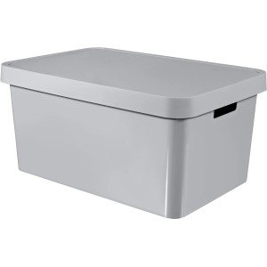 Curver 3er Set Infinity Box mit Deckel 45 l Hellgrau