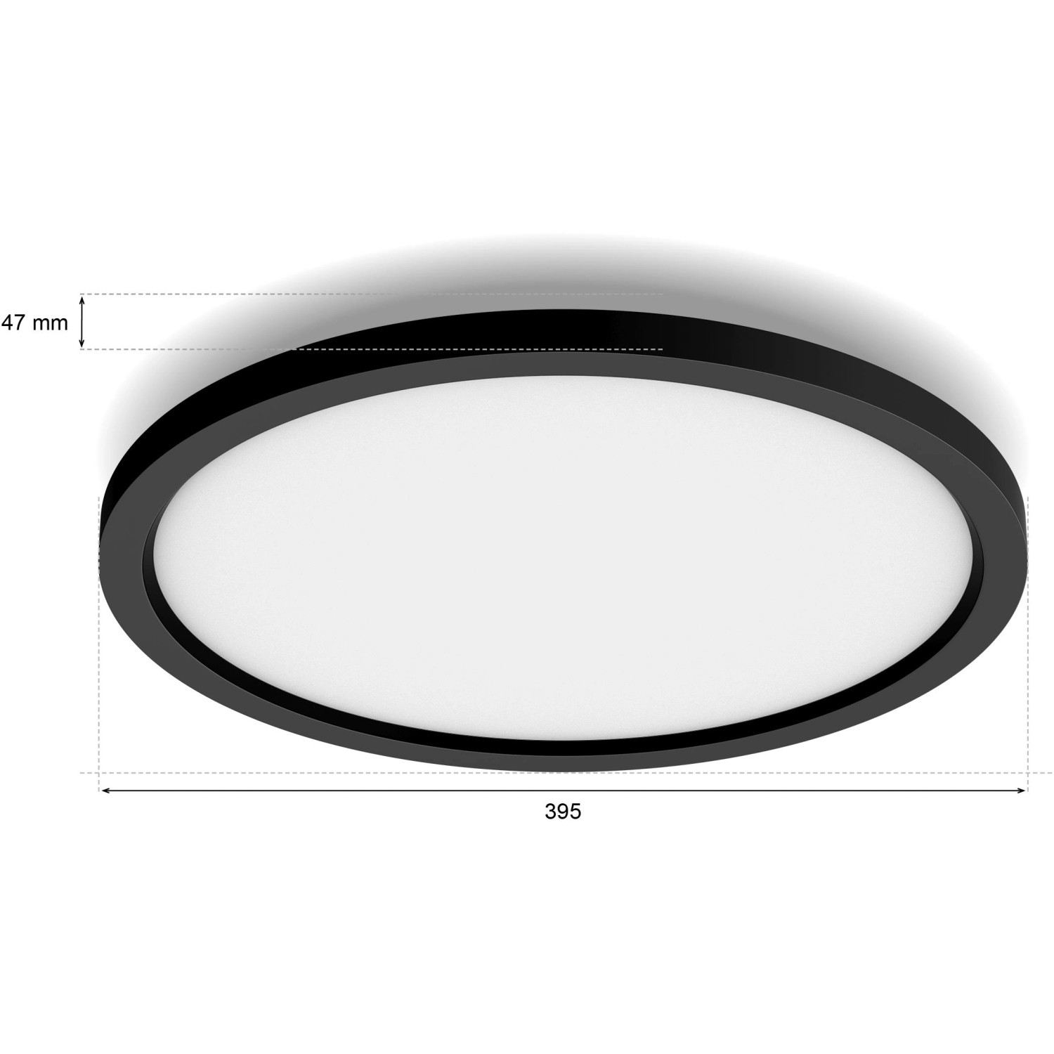 Schwarze Philips Hue Aurelle LED-Panelleuchte, Ø 39,5 cm, für stimmungsvolles Licht.
