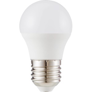 E27 LED Leuchtmittel in Globeform, 4,8 W, neutralweißes Licht.