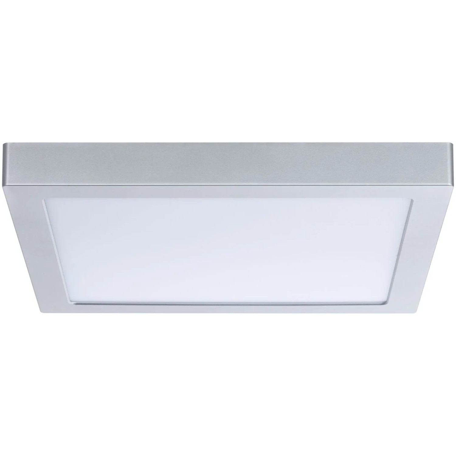 Eckiges Paulmann LED-Panel Abia, 30x30 cm, Chrom matt, für Deckenmontage.