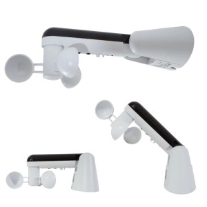 MCW Windsensor für Markisen, kombiniert Wind- und Lichtsensor in Weiß und Schwarz.