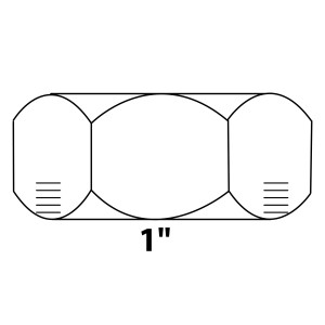 Abbildung einer blanken Kirchhoff Endkappe 30,3 mm (1 IG) für Gewindefittings.