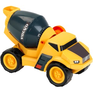 Volvo Power Betonmischer Spielzeug aus Kunststoff, gelb und grau.