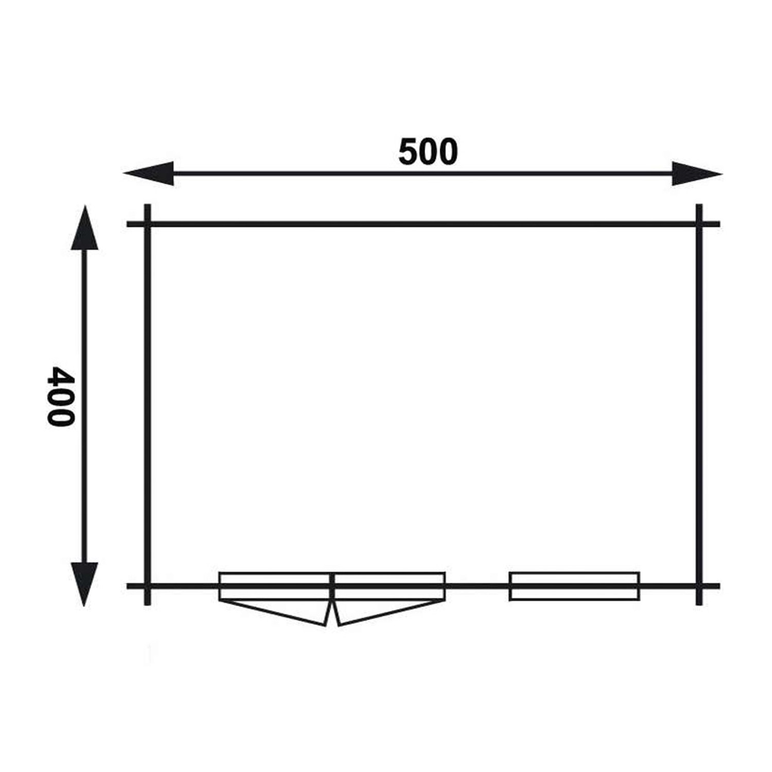 Grundriss Alpholz Gartenhaus Spree-28B, Pultdach, 500x400cm, Holz-Gartenhaus
