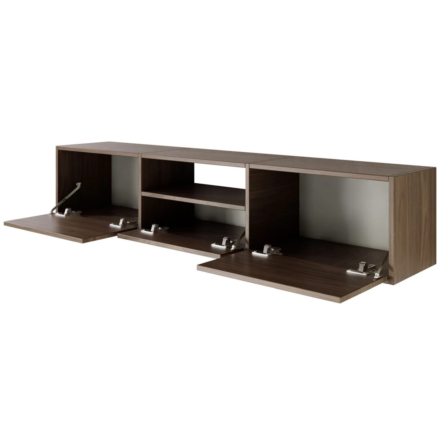 Selsey TV-Hängeboard Framme 150 cm mit Ablage Holzoptik Walnuss_4