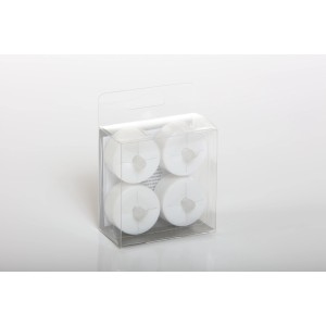 4er Set LED-Teelichte Nele, aus Kunststoff in Weiß, 8x8x4cm, für stimmungsvolle Beleuchtung.