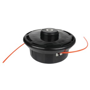 Texas Fadenspule Universal Standard, schwarzer Trimmerkopf mit orangefarbenem Faden.