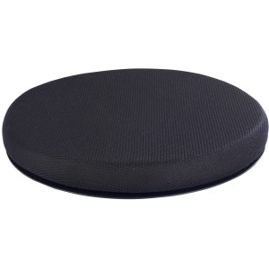 Wenko Drehkissen Schwarz, rundes Sitzkissen mit 2 Bezügen für Auto, Sofa & Sessel.