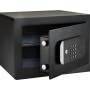 Offener, schwarzer Yale Tresor Smart Safe mit Tastenfeld und Bluetooth Funktion.