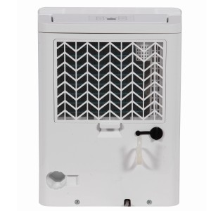 Comfee Luftentfeuchter MDDN-10DEN7, Rückansicht mit Lüftungsgitter und Details.