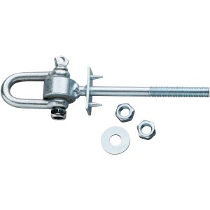 SwingKing Schaukelhaken Sicherheit M12, 13,5 cm, verzinkt, mit Muttern und Ringen für Gartenspielgeräte.