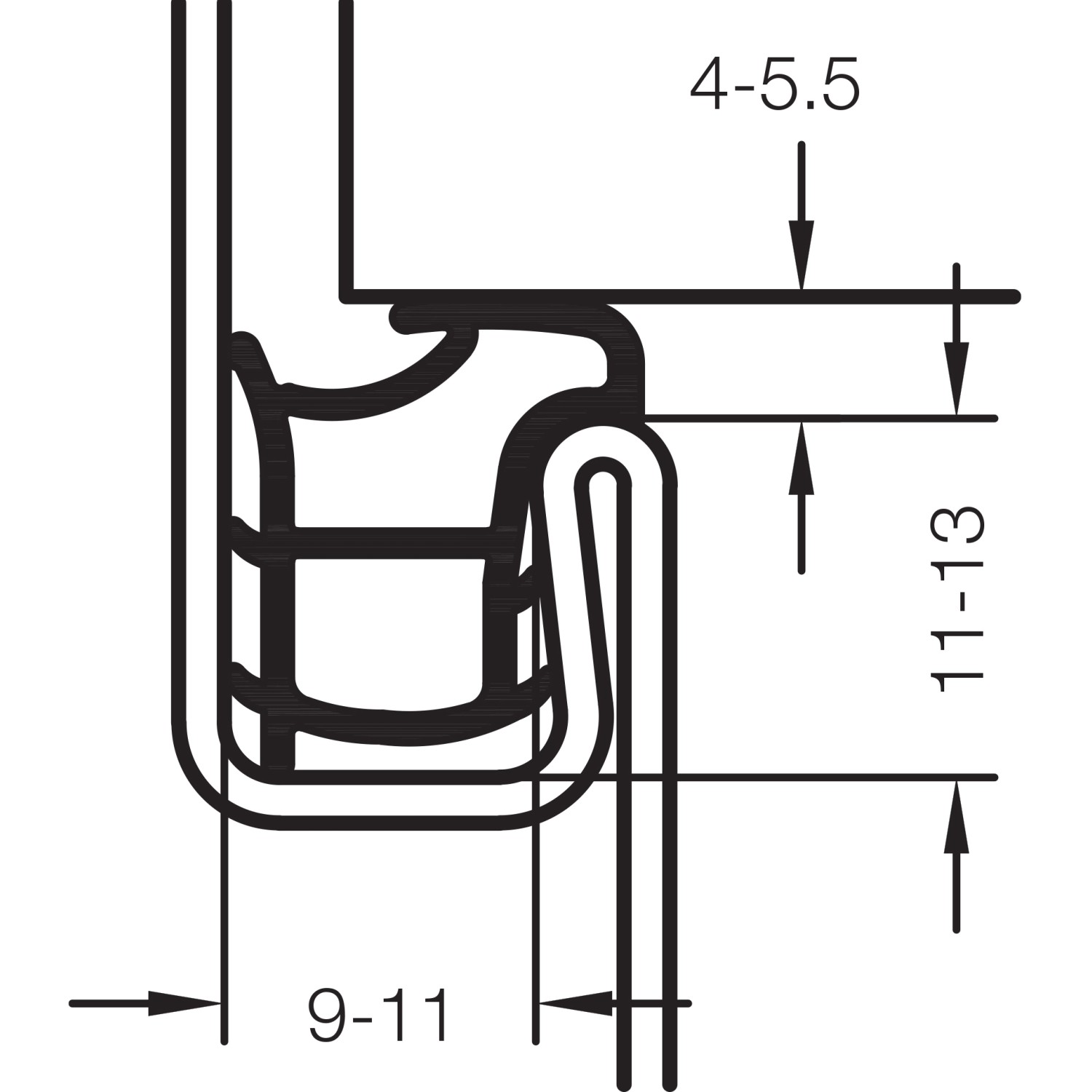 Detailaufnahme Primo Stahlzargendichtung Ferrum 911, grau, Maße 9-11 mm x 5 m.