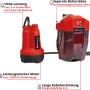 Einhell Akku-Klarwasserpumpe GE-SP 18 Li Solo: Rote Gartenpumpe mit Batteriebox für flexible Wasserförderung.