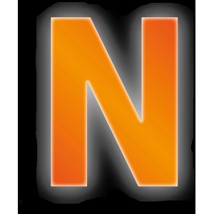 Reflektierender Klebebuchstabe N, orange, 8 cm, zur Beschriftung von z.B. Türen.