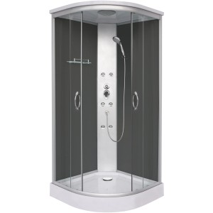 Sanotechnik Komplettduschkabine Punto 215 cm x 90 cm x 90 cm Schwarz