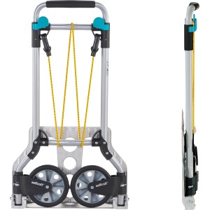 wolfcraft Sackkarre TS 600 klappbar, Baukarre aus Aluminium mit Gummirädern und Spanngummi.