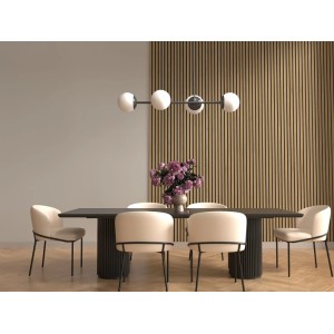 Denpanels Akustikpaneel ACU-Line Eiche Dunkel Filz Schwarz 240 cm x 52 cm