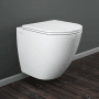 Domberg Wand-WC-Set DB1005, weißes Hänge-WC mit WC-Sitz und Zubehör für die Wandmontage.
