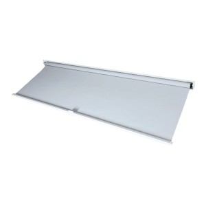 Weiße MCW Seitenwand als Rollo für Pergola L41, Markise und Sonnenschutz.