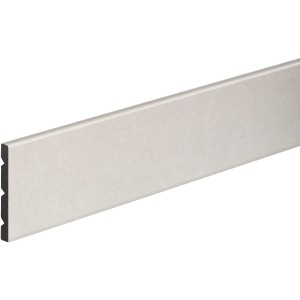 Helle, graue FN Neuhofer Fliesenleiste KU068 aus PVC, wasserfest und einfach zu montieren.
