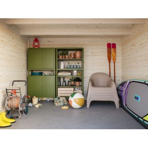 Palmako Ella Holz-Gartenhaus Natur Pultdach Unbehandelt 470 cm x 300 cm