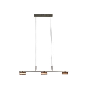 Moderne 3-flammige LED-Pendelleuchte Triberg aus Edelstahl für Wohn- und Esszimmer.