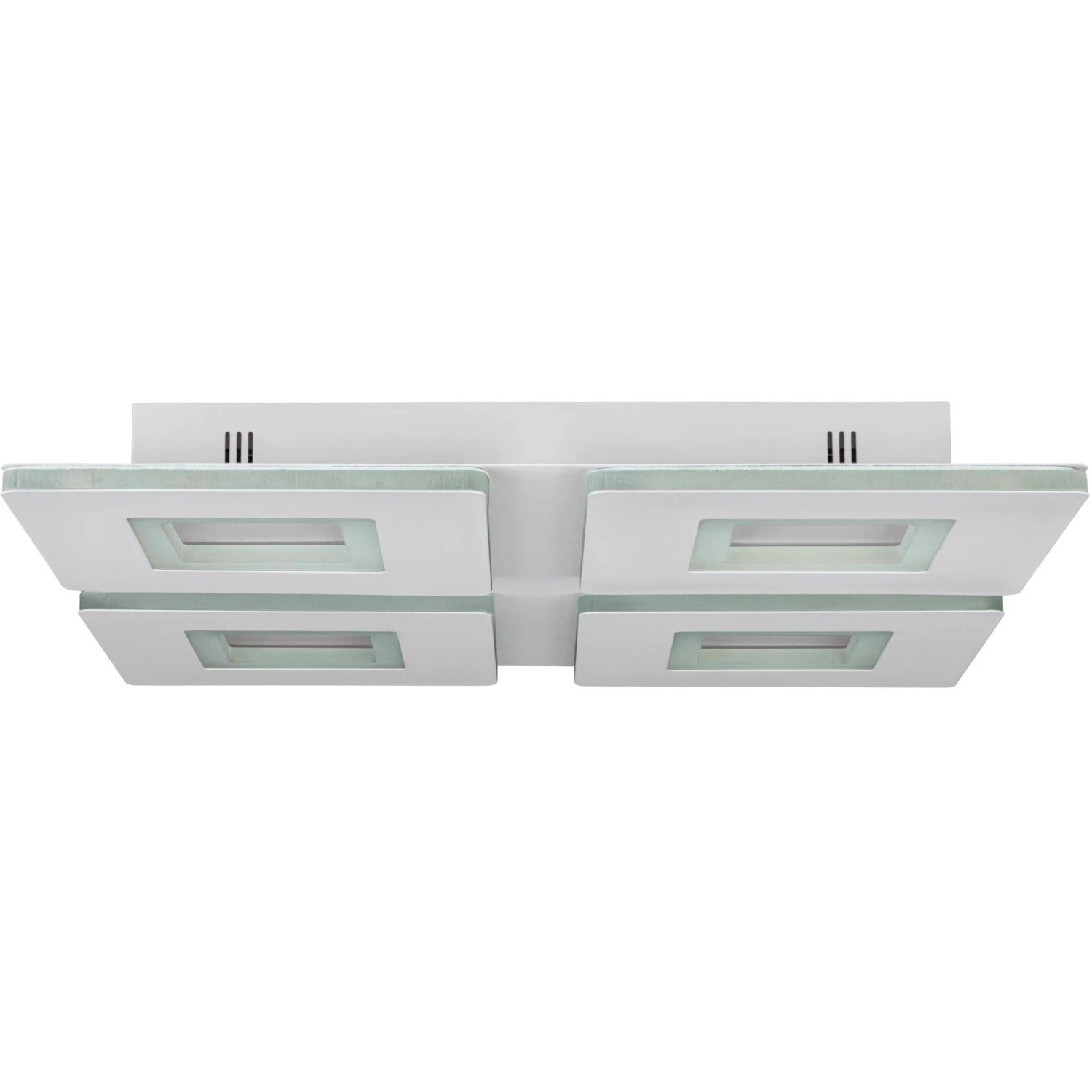 Weiße LED-Deckenleuchte Padrogiano-Z, 45x45 cm, Eglo Connect Leuchte mit vier Quadraten.